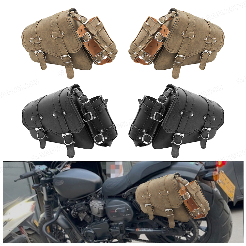 Motorcycle Gear Bag - Motorcycle PU Leather Side Saddle Bags