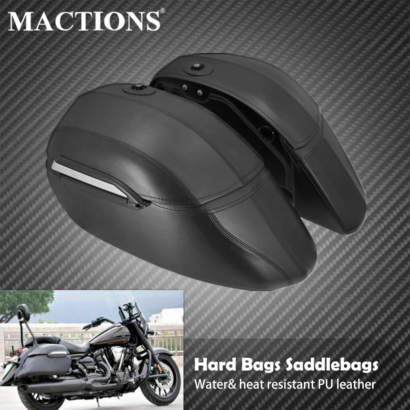 Motorcycle Gear Bag - Universal Classic Motorcycle Hard Bags Saddlebags