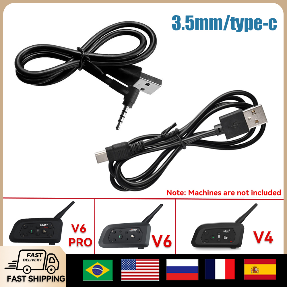 Intercom Headset Helmet - EJEAS V6 PRO+/V4 Plus 3.5mm/Type-C Jack