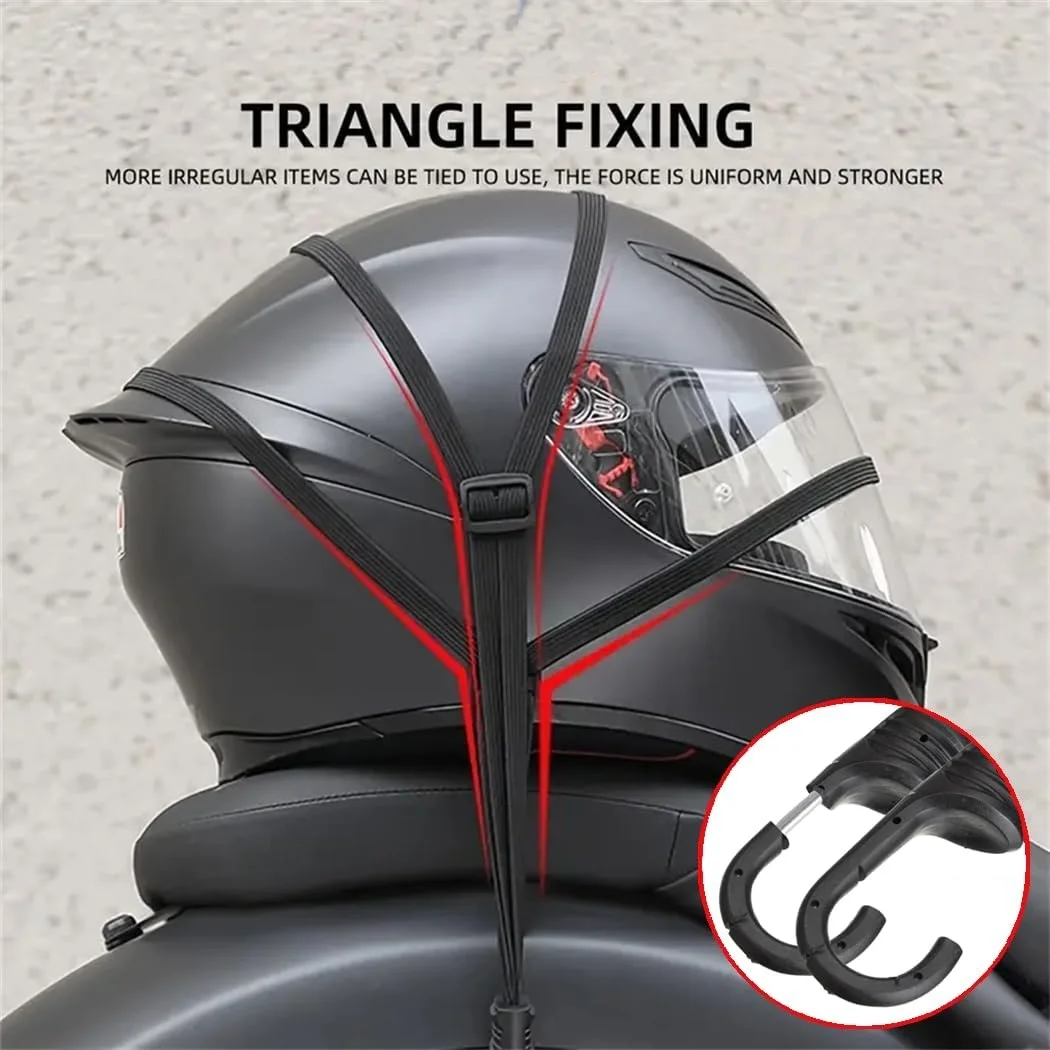 Motorcycle Gear Organizer - Motorcycle Back Seat Helmet Strips Elastic