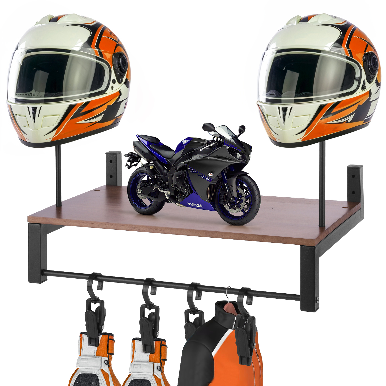 Wooden Motorcycle Helmet Holde - Motorcycle Gear Organizer avis et prix
