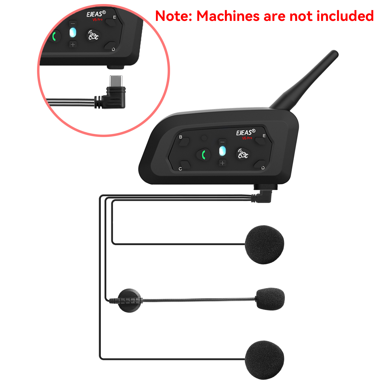 EJEAS V6 PRO+ TYPE-C Jack Micr - Intercom Headset Helmet avis et prix