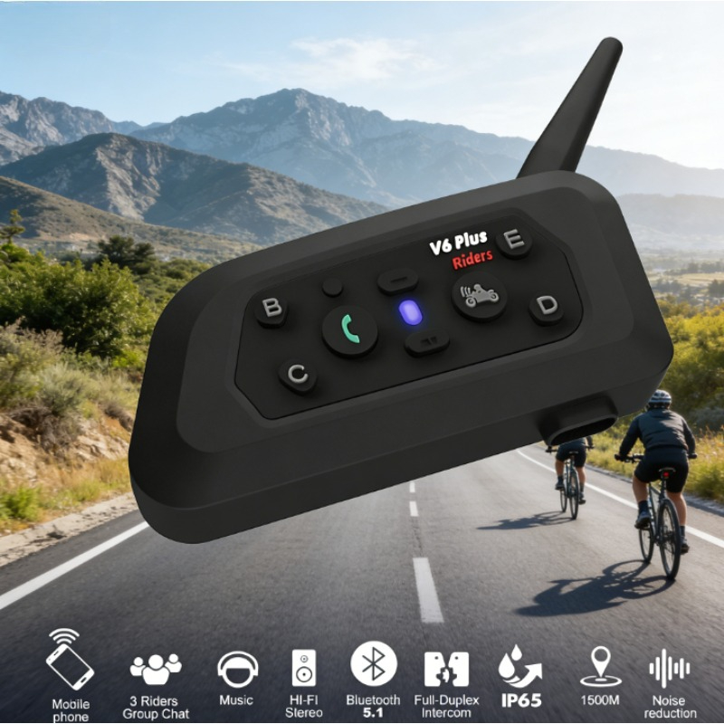 V6 PRO+ 6 Riders Waterproof Mo - Intercom Headset Helmet avis et prix