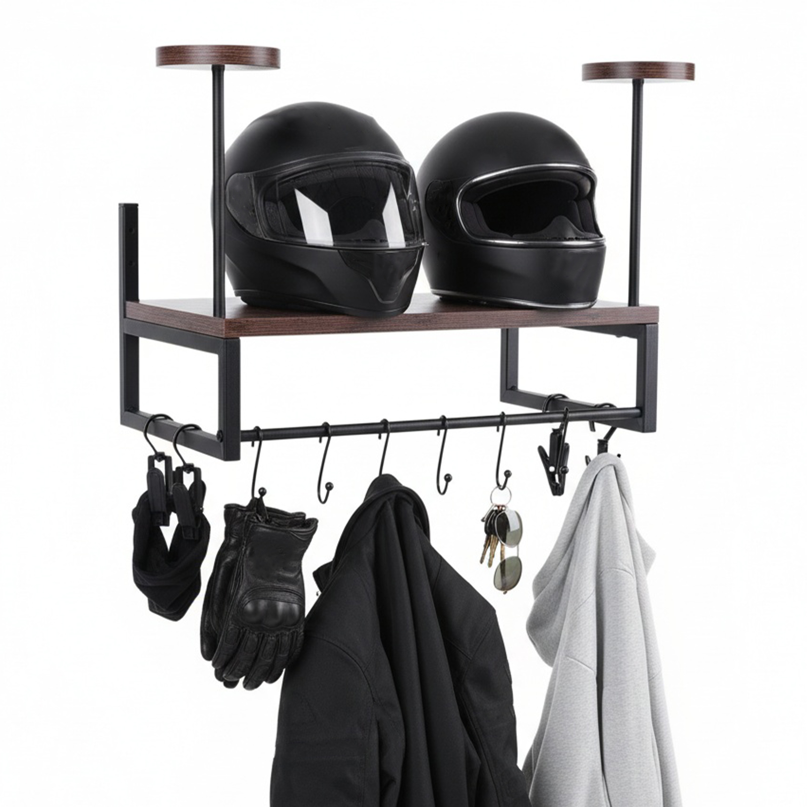 Wooden Motorcycle Helmet Holde - Motorcycle Gear Organizer avis et prix