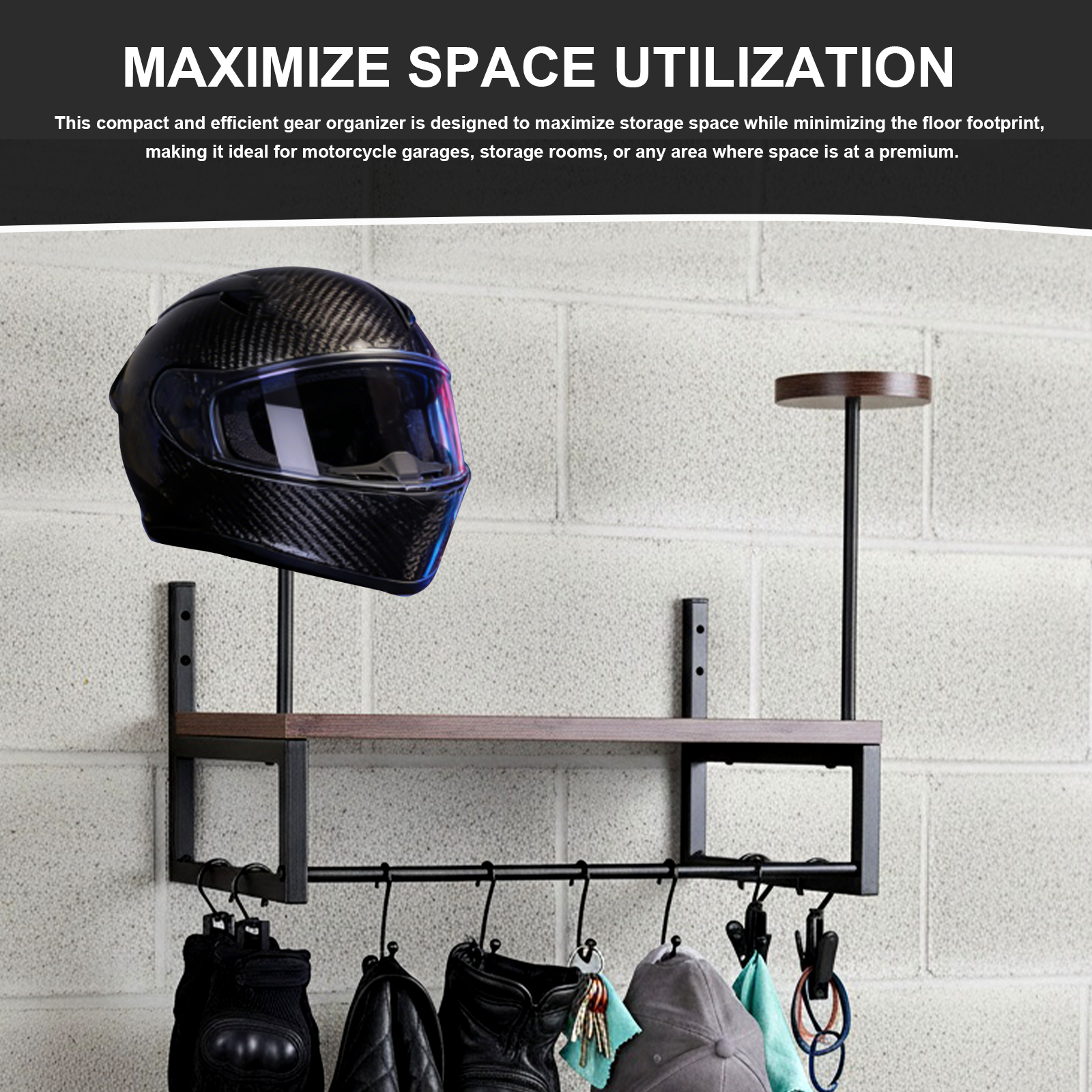 Wooden Motorcycle Helmet Holde - Motorcycle Gear Organizer avis et prix