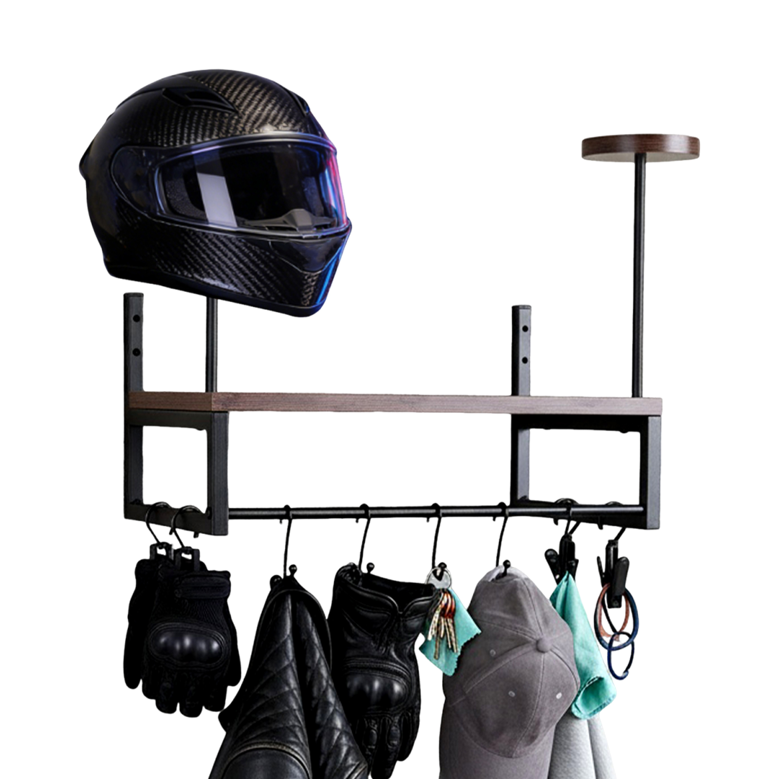 Wooden Motorcycle Helmet Holde - Motorcycle Gear Organizer avis et prix